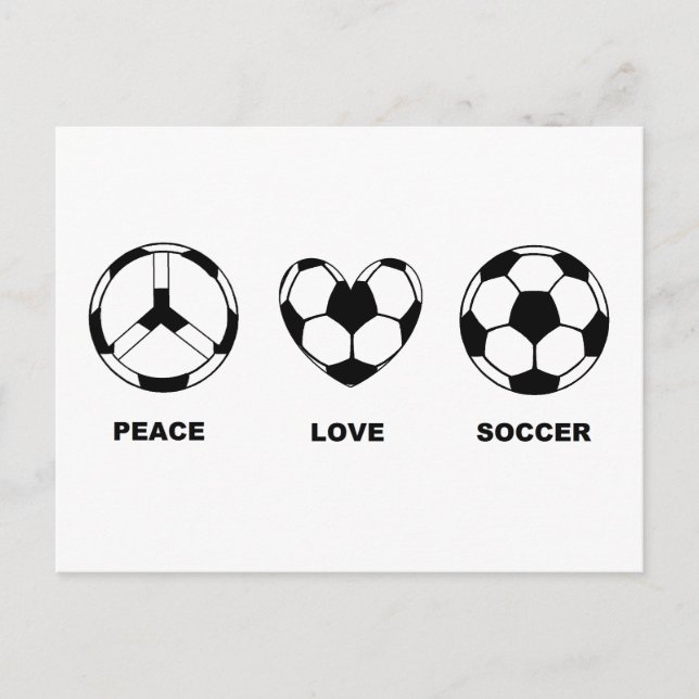 Peace Love Soccer Postcard (Front)