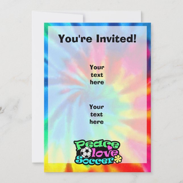 Peace, Love, Soccer; Retro Invitation (Front)