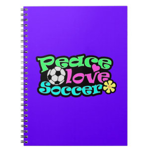 Peace, Love, Soccer; Retro Notebook