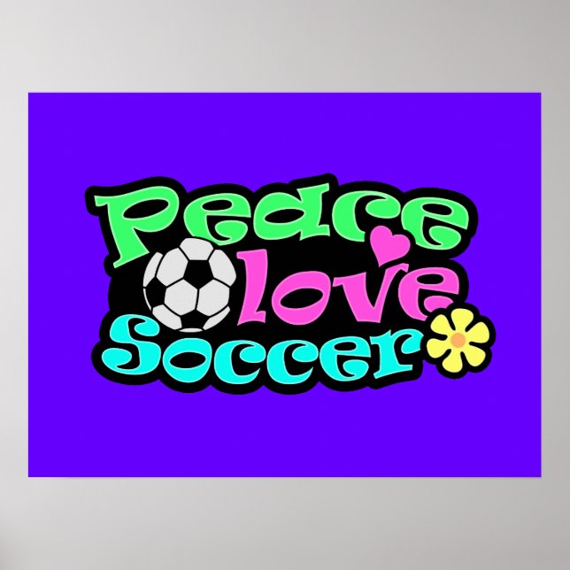 Peace, Love, Soccer; Retro Poster (Front)