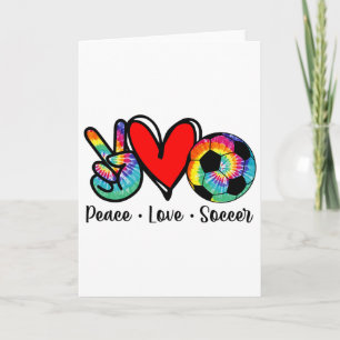 Peace Love Soccer Tie Dye Design Women Teen Girls Card