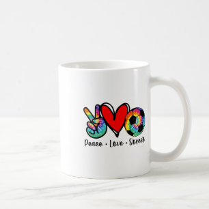 Peace Love Soccer Tie Dye Design Women Teen Girls Coffee Mug