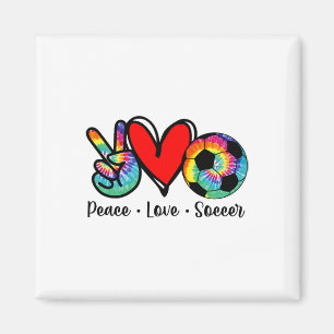 Peace Love Soccer Tie Dye Design Women Teen Girls  Magnet