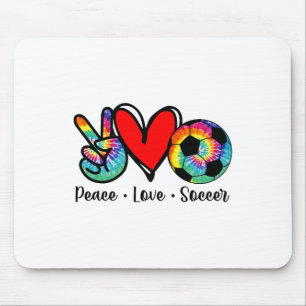 Peace Love Soccer Tie Dye Design Women Teen Girls Mouse Pad