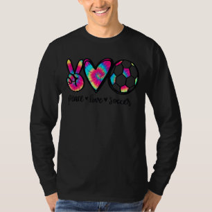 Peace Love Soccer Tie Dye Soccer Mum Game Day Socc T-Shirt