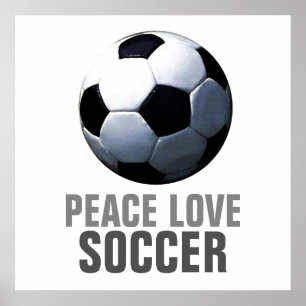 Peace Love Soccer Unique Motivational Artwork Poster