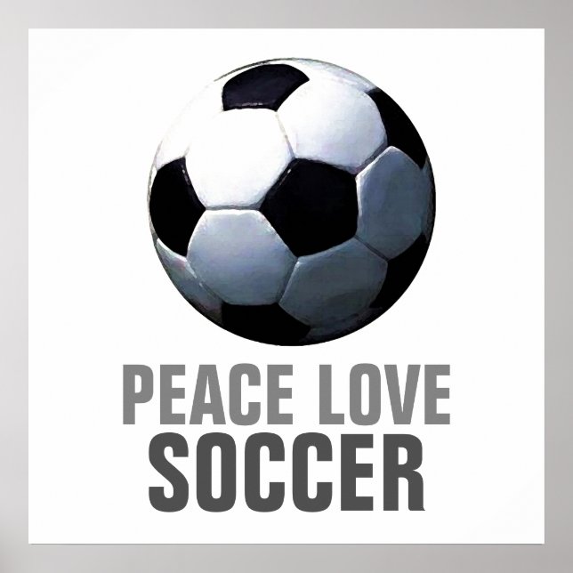 Peace Love Soccer Unique Motivational Artwork Poster (Front)