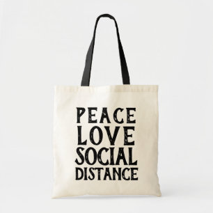 PEACE - LOVE - SOCIAL DISTANCE TOTE BAG