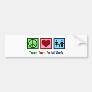 Peace Love Social Work Bumper Sticker