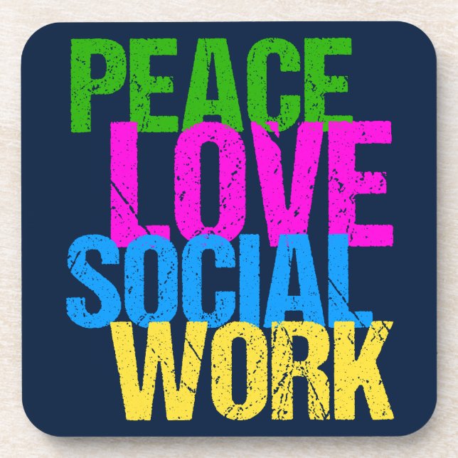 Peace Love Social Work Coaster (Front)