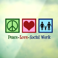 Peace Love Social Work Cute Social Worker