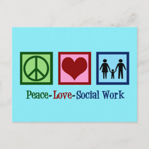 Peace Love Social Work Postcard