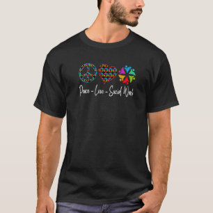 Peace Love Social Work Social Worker Graphic T-Shirt