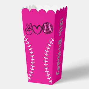 Peace Love Softball Birthday Favour Box