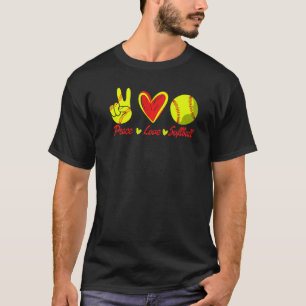 Peace Love Softball Cute Softball Lovers Premium T-Shirt