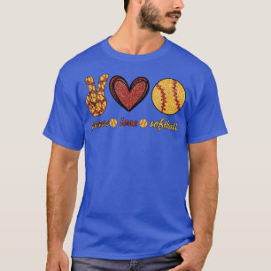 Peace Love Softball Cute Softball Lovers T-Shirt