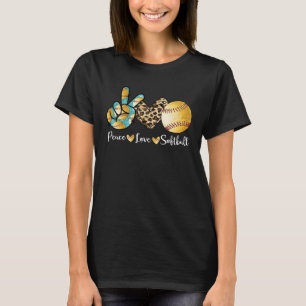 Peace Love Softball  Mom   Pitcher Catcher T-Shirt