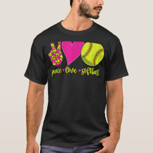 Peace Love Softball Mum Men Women Kids T-Shirt