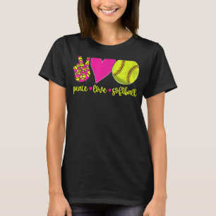 Peace Love Softball Mum Men Women Kids T-Shirt