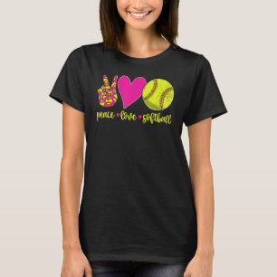 Peace Love Softball Mum  Men Women Kids T-Shirt