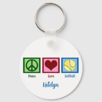 Peace Love Softball Player Personalised