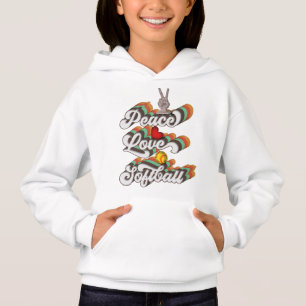 Peace Love Softball, Retro Softball Sublimation