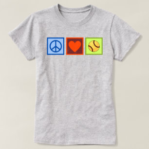 Peace Love Softball T-Shirt