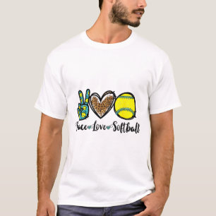 Peace Love Softll For Teen Girls Cute Leopard Soft T-Shirt