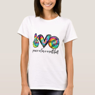 Peace Love Softll Tie Dye Funny Softll Lovers  T-Shirt
