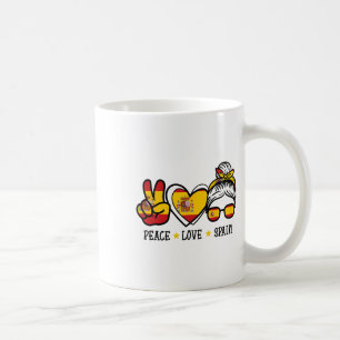 Peace Love Spain Messy Bun Spanish Soccer Fan Wome Coffee Mug