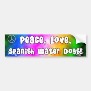 Peace Love Spanish Water Dogs Bumper Sticker