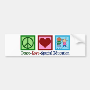 Peace Love Special Education Bumper Sticker