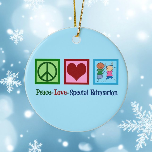 Peace Love Special Education Teacher Ceramic Tree Decoration (Creator Uploaded)
