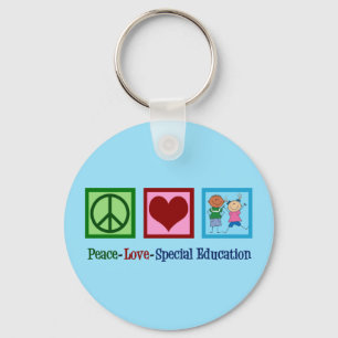 Peace Love Special Education Teacher Key Ring