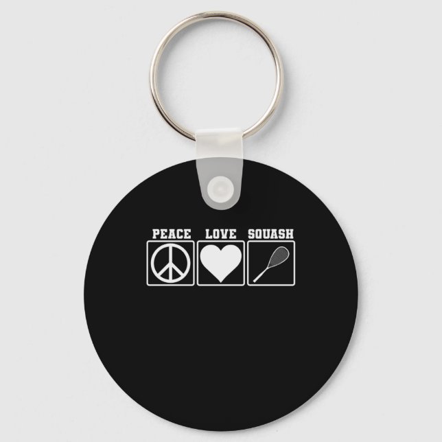 Peace love Squash Key Ring (Front)