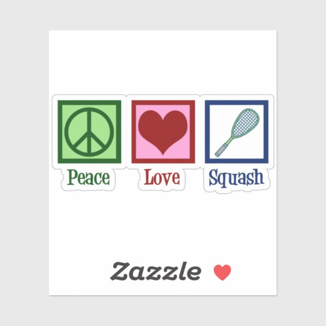 Peace Love Squash Player Racquet Sports (Sheet)