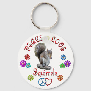 Peace Love SQUIRRELS Key Ring