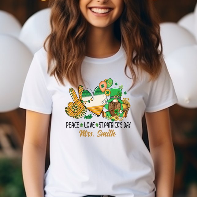 ✌️Peace, Love, St. Patrick's Day! Personalised Tee (Creator Uploaded)
