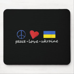 Peace Love Stand With Ukraine Support Stop War  Mouse Pad