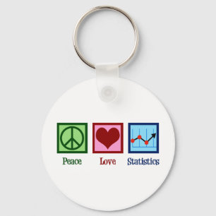 Peace Love Statistics Key Ring