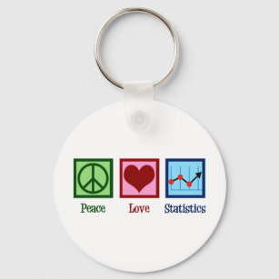 Peace Love Statistics Key Ring