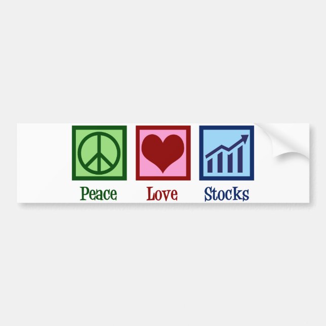 Peace Love Stocks Bumper Sticker (Front)