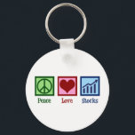 Peace Love Stocks Key Ring<br><div class="desc">Peace Love Stocks. A cool stock market professional gift for a securities exchange broker that works in financial stocks and bonds.</div>