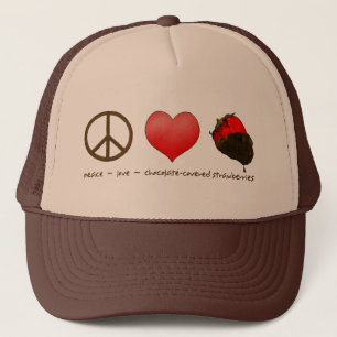 Peace Love Strawberries Trucker Hat