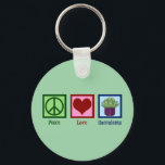 Peace Love Succulents Key Ring<br><div class="desc">Peace Love Succulents. A cute succulent plants lover gift featuring a pretty peace sign,  heart,  and cool succulent plant.</div>
