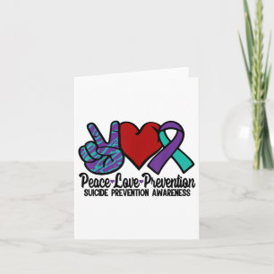 Peace Love Suicide Prevention Awareness Ribbon You Card