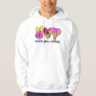 Peace Love Summer Ice Cream Beach Vacation Hoodie