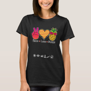 Peace Love Summer Pinapple Sign Men Women Plus Si T-Shirt