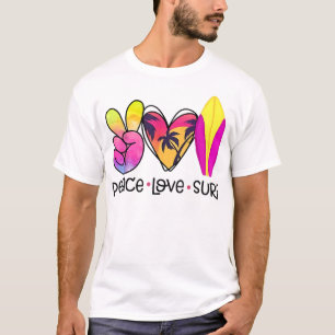 Peace Love Summer Surf Retro Vacation T-Shirt