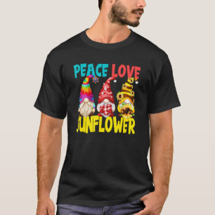 Peace Love Sunflower Gnomes For Women Gardening T-Shirt
